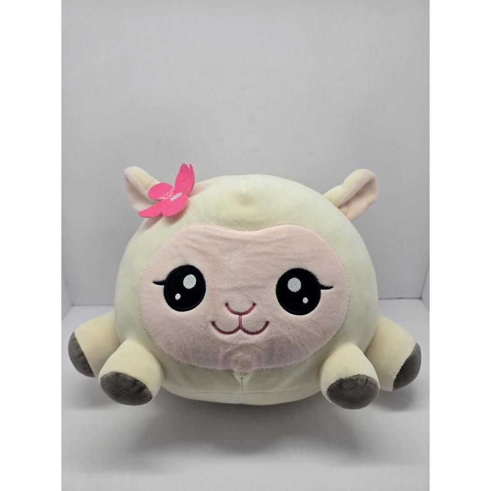 Linzy Lamb With Pink Flower Soft Plushie - Cute Rare Excellent Condition Squishy